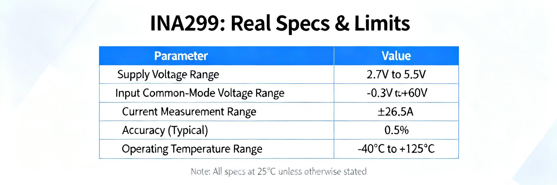 INA299 Datasheet Deep Dive: Real Specs & Failure Limits